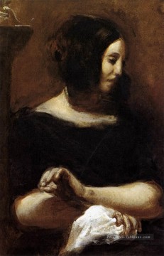 George Sand romantique Eugène Delacroix Peinture à l'huile